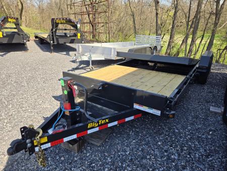 New 7 x 22 (16+6) Big Tex 14TL Tilt Bed Equipment Trailer, 14k GVWR **6' Stationary Deck, Removable Fenders, Adj. Hyd. Dampener