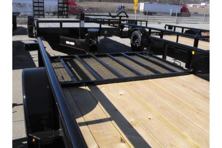 New Utility Trailer 77 X 12 Pipe Rail Top Rear Spring Assisted Gate