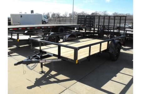 New Utility Trailer 77 X 12 Pipe Rail Top Rear Spring Assisted Gate