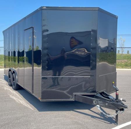 New 8.5 x 20' Enclosed Blackout Car / Racing Trailer 9,990LB, 7' High, Spoiler, Spread Axles