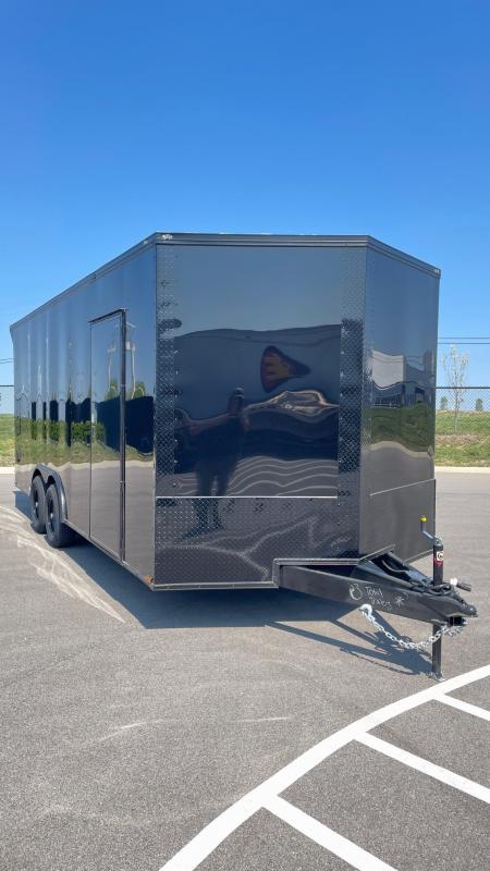 New 8.5 x 20' Enclosed Blackout Car / Racing Trailer 9,990LB, 7' High, Spoiler, Spread Axles