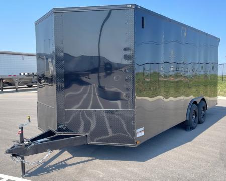 New 8.5 x 20' Enclosed Blackout Car / Racing Trailer 9,990LB, 7' High, Spoiler, Spread Axles
