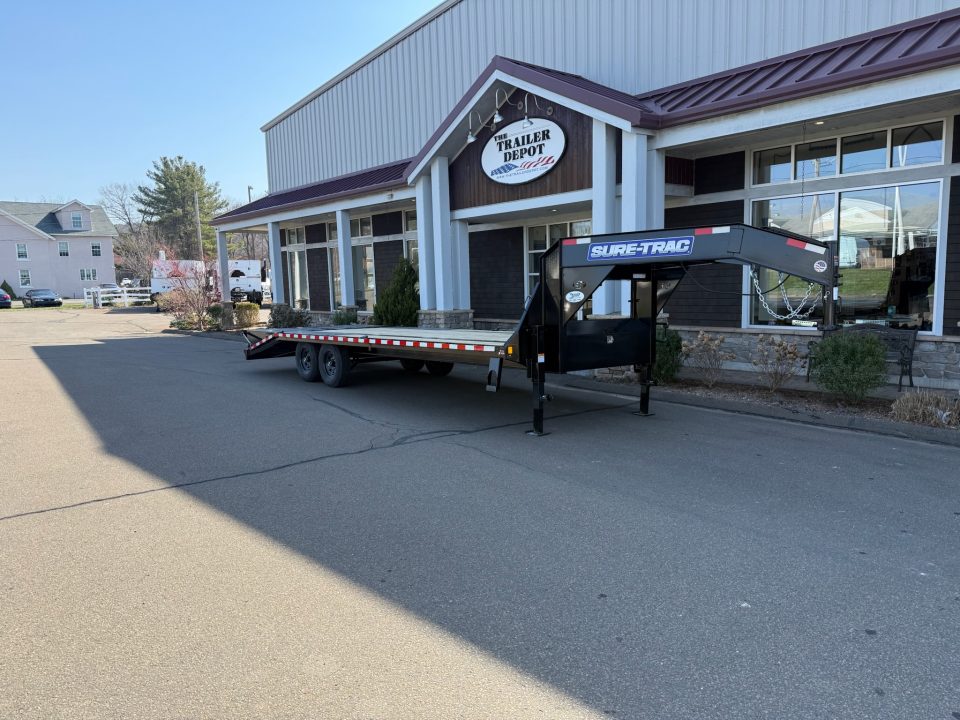 New SURE-TRAC 8'6" x 25' HEAVY DUTY LOW PROFILE DECKOVER TRAILER GOOSENECK 15K