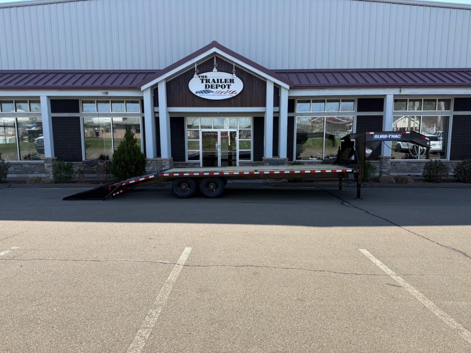 New SURE-TRAC 8'6" x 25' HEAVY DUTY LOW PROFILE DECKOVER TRAILER GOOSENECK 15K