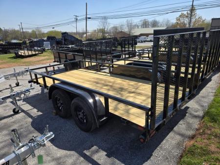 New 6'5" x 14' Big Tex 60PI Tandem Axle Utility Trailer, 6k GVWR ***2" Ball, Spring Assist Gate, Set Back Jack, Spare Mount