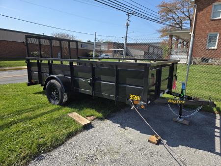 New 6'5  x 12 Big Tex Vanguard 35SV Steel High Side Utility 3kTrailer, 3K GVWR **Spring Assist Gate, Spare Mount