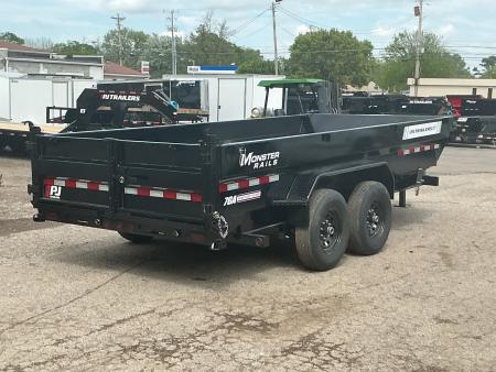 New 2026 PJ Trailers 83" x 16' Low-Pro Telescopic (DT1) 15.4K GVWR Dump Trailer