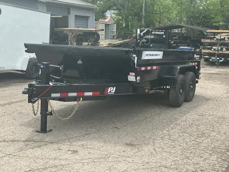 New 2026 PJ Trailers 83" x 16' Low-Pro Telescopic (DT1) 15.4K GVWR Dump Trailer