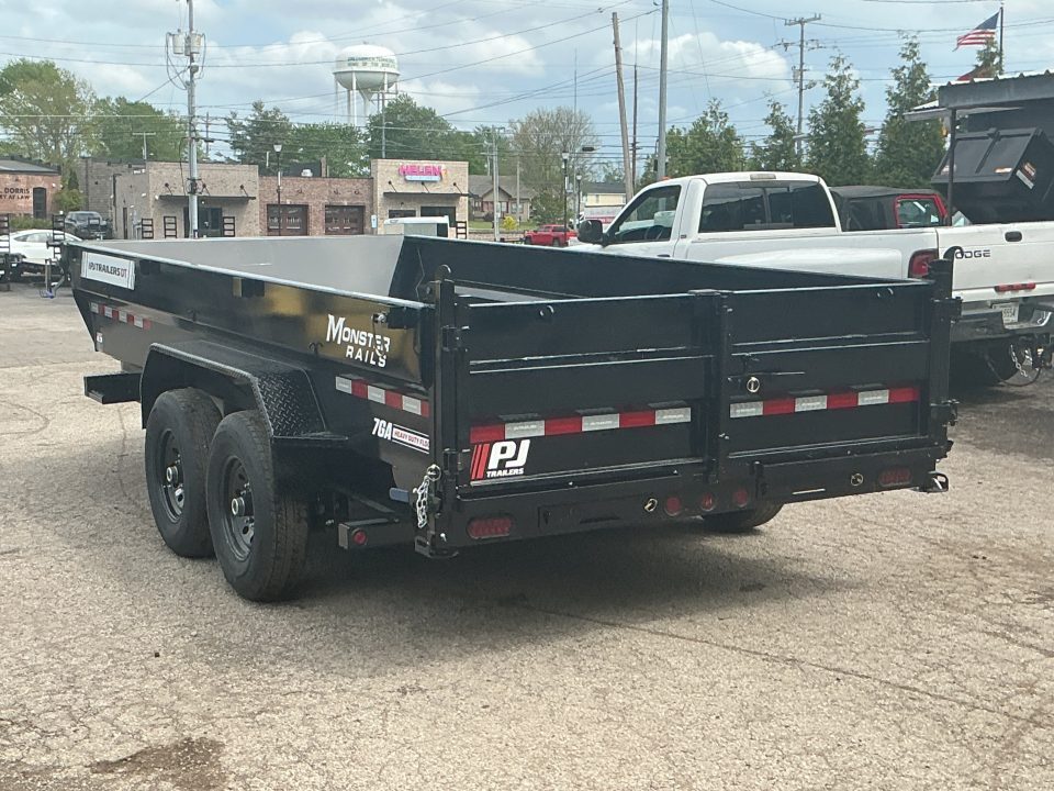 New 2026 PJ Trailers 83" x 16' Low-Pro Telescopic (DT1) 15.4K GVWR Dump Trailer