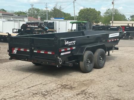 New 2026 PJ Trailers 83" x 16' Low-Pro Telescopic Dump (DT1) 15.4K GVWR Trailer