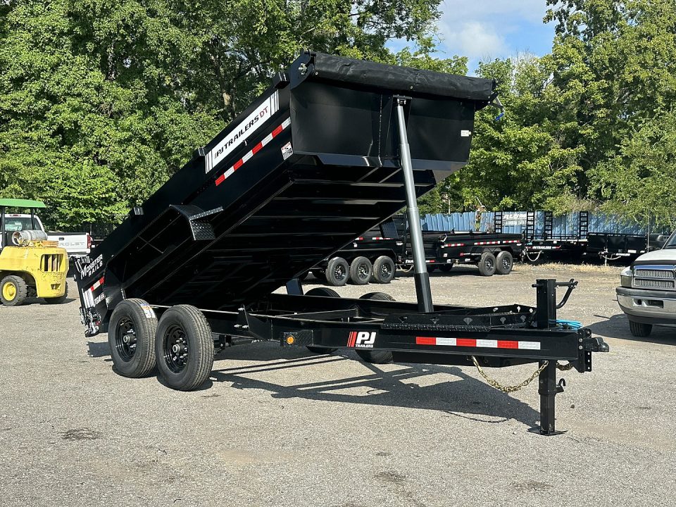 New 2026 PJ Trailers 83" x 14' Low-Pro Telescopic (DT1) 15.4K GVWR Dump Trailer