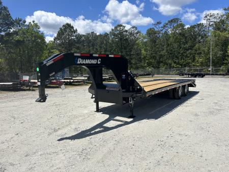 New 2026 Diamond C FMAX210 Gooseneck (20ft Deck+5ft Dovetail) MAX RAMPS, Aluminum Wheels