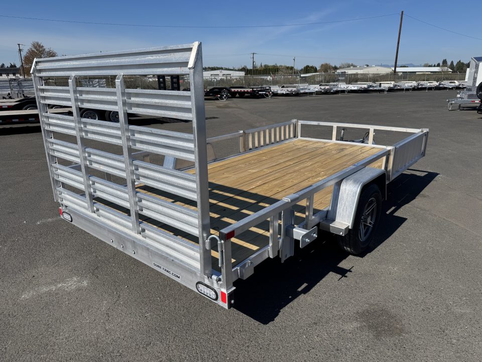 New 2026 Sure-Trac 7x14 Aluminum ATV Trailer w/ Side Load Ramps 3.5K GVWR