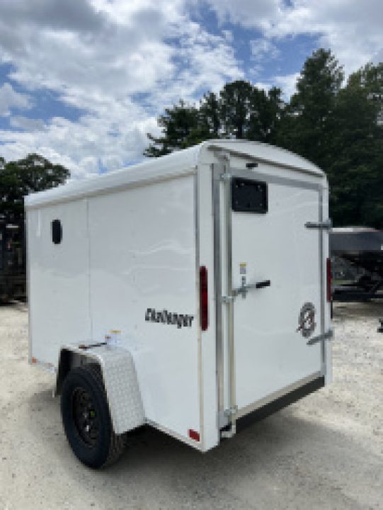 New 2026 Homesteader Trailer / Challenger Series / 5x8 / 5'7" Interior Height / Single Swing Rear Door / 32" Side Door / 24" Stoneguard / .030 White Aluminum