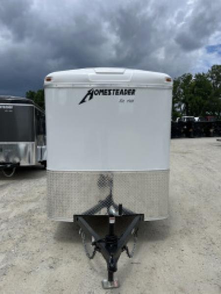 New 2026 Homesteader Trailer / Challenger Series / 5x8 / 5'7" Interior Height / Single Swing Rear Door / 32" Side Door / 24" Stoneguard / .030 White Aluminum