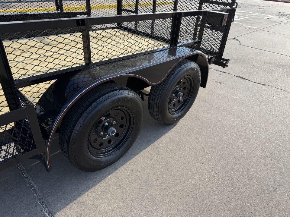 New #144165 2026 MP CUSTOMS 14 X 83 TANDEM AXLE ANGLE TOP 7K LANDSCAPE TRAILER W/ 2' SIDES