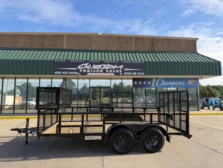 New #144165 2026 MP CUSTOMS 14 X 83 TANDEM AXLE ANGLE TOP 7K LANDSCAPE TRAILER W/ 2' SIDES