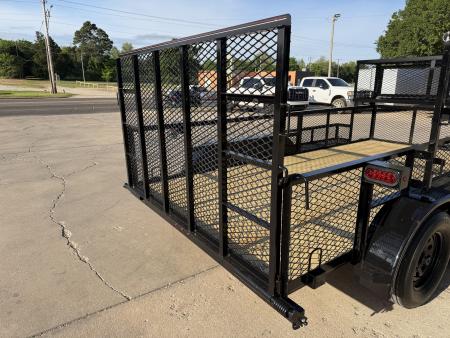 New #144165 2026 MP CUSTOMS 14 X 83 TANDEM AXLE ANGLE TOP 7K LANDSCAPE TRAILER W/ 2' SIDES