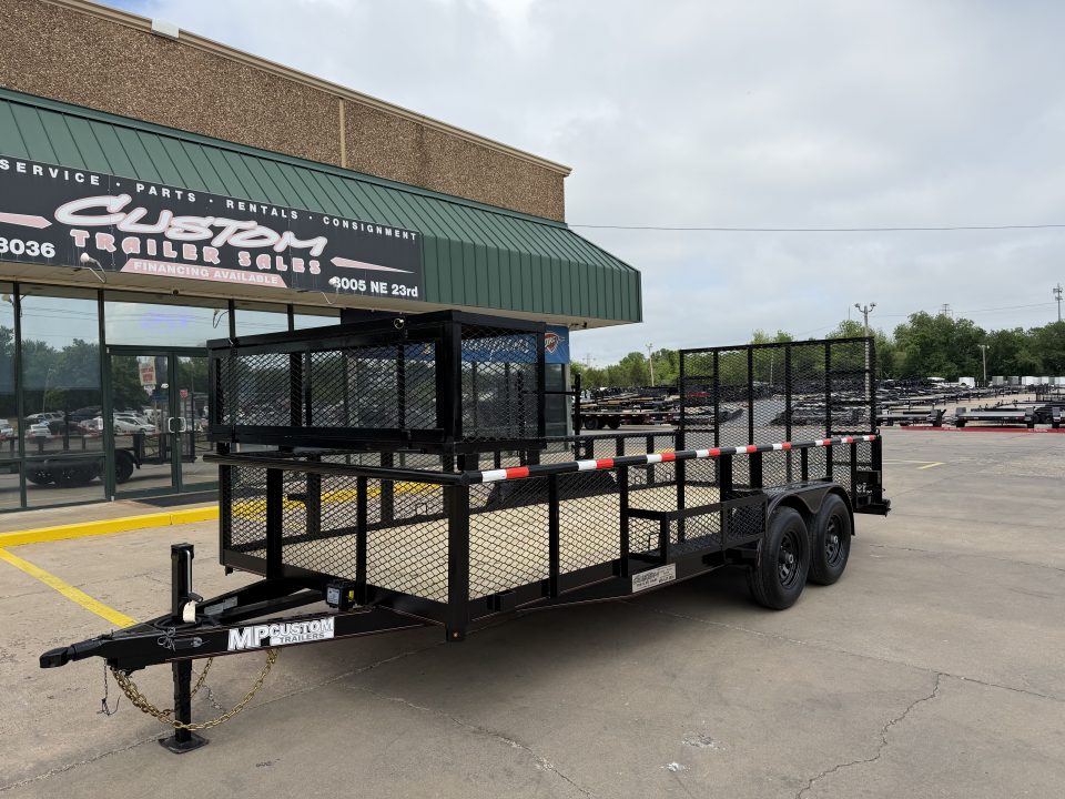 New #144209 2026 MP CUSTOMS 18 X 83 TANDEM AXLE PIPE TOP 10K LANDSCAPE TRAILER W/ 2' SIDES