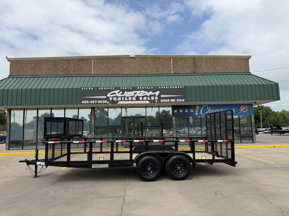 New #144209 2026 MP CUSTOMS 18 X 83 TANDEM AXLE PIPE TOP 10K LANDSCAPE TRAILER W/ 2' SIDES