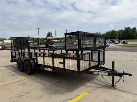New #144209 2026 MP CUSTOMS 18 X 83 TANDEM AXLE PIPE TOP 10K LANDSCAPE TRAILER W/ 2' SIDES