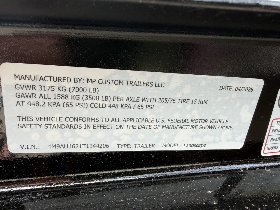 New #144206 2026 MP CUSTOM 16 X 83 TANDEM AXLE PIPE TOP 7K LANDSCAPE TRAILER W/ 4' SIDES