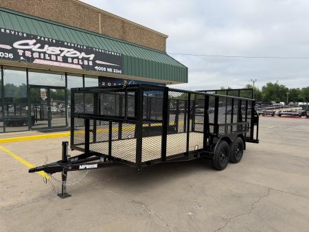 New #144206 2026 MP CUSTOM 16 X 83 TANDEM AXLE PIPE TOP 7K LANDSCAPE TRAILER W/ 4' SIDES