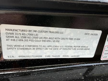 New #144206 2026 MP CUSTOM 16 X 83 TANDEM AXLE PIPE TOP 7K LANDSCAPE TRAILER W/ 4' SIDES