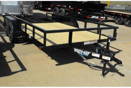 New Utility Trailer 77  X 14 Tube Top Rear LAY-N-TAIL GATE Brakes