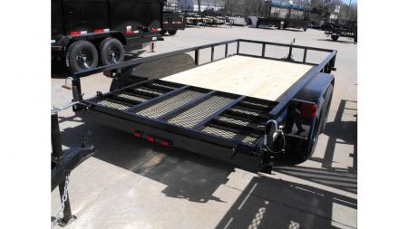New Utility Trailer 77" X 14 Tube Top Rear LAY-N-TAIL GATE Brakes