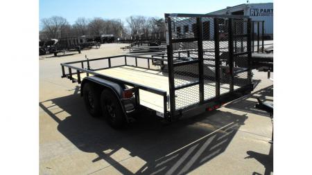 New Utility Trailer 77" X 14 Tube Top Rear LAY-N-TAIL GATE Brakes