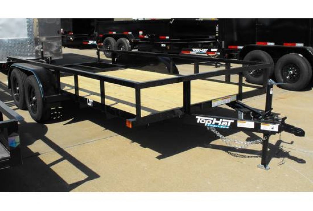 New Utility Trailer 77" X 14 Tube Top Rear LAY-N-TAIL GATE Brakes
