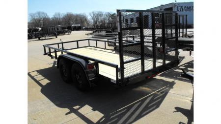 New Utility Trailer 77  X 14 Tube Top Rear LAY-N-TAIL GATE Brakes