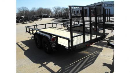 New Utility Trailer 77  X 14 Tube Top Rear LAY-N-TAIL GATE Brakes