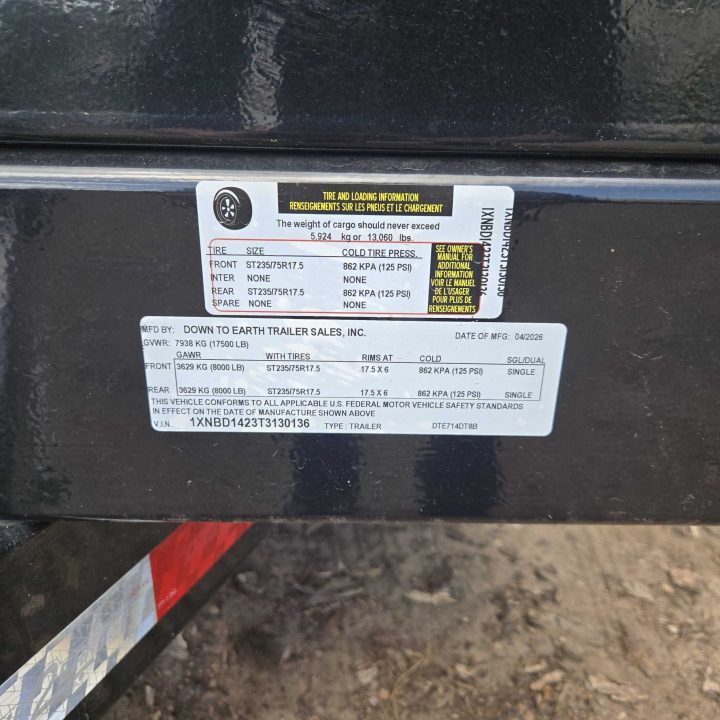 New 2026 Down 2 Earth Trailers DTE716DT7B Dump Trailer