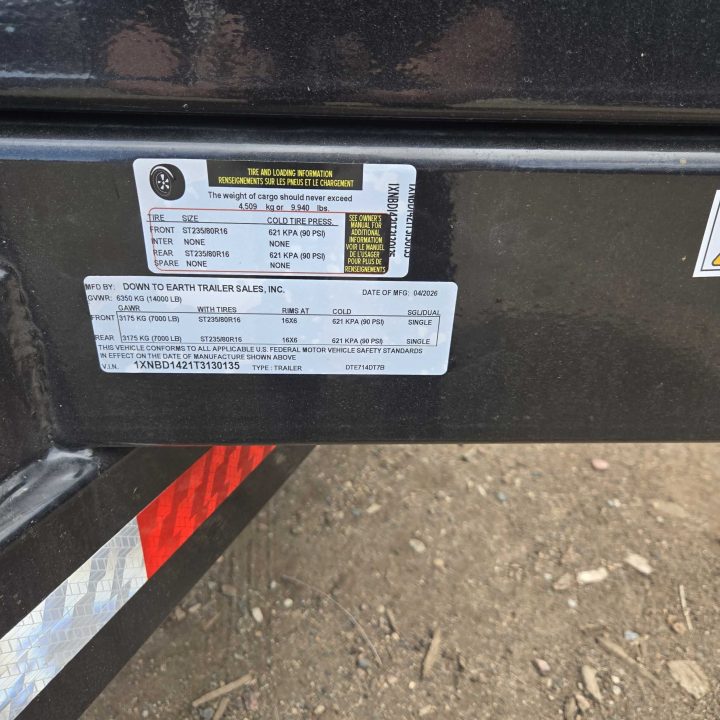 New 2026 Down 2 Earth Trailers DTE714DT7B Dump Trailer