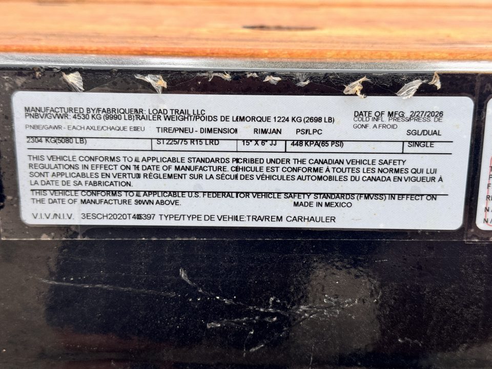 New 2026 Load Trail 7-20 Heavy Duty Car Hauler 10K GVWR