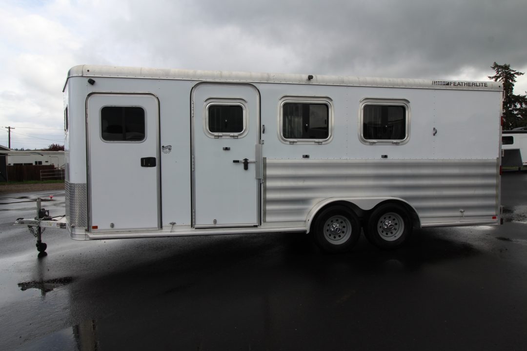 Used 2020 Featherlite 7'6" Tall & Wide Warmblood- XL Tack Room - Many Features! 3 Horse Trailer