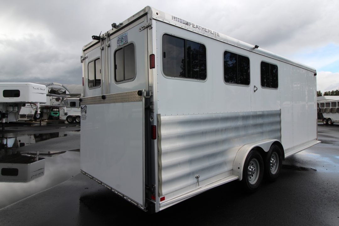 Used 2020 Featherlite 7'6" Tall & Wide Warmblood- XL Tack Room - Many Features! 3 Horse Trailer
