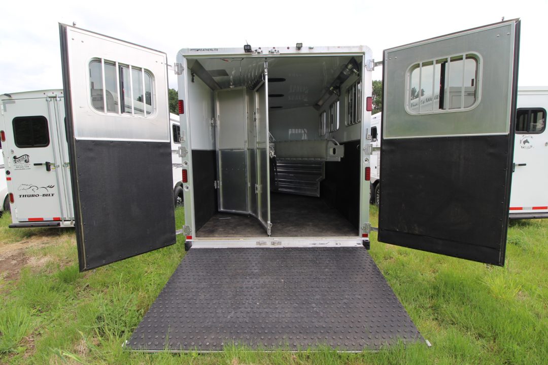 Used 2020 Featherlite 7'6" Tall & Wide Warmblood- XL Tack Room - Many Features! 3 Horse Trailer