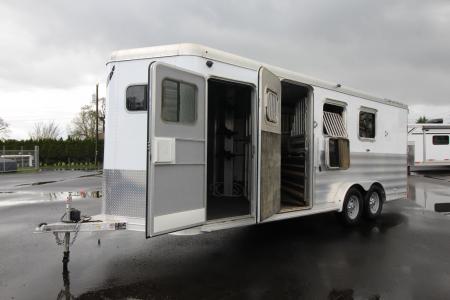 Used 2020 Featherlite 7'6  Tall & Wide Warmblood- XL Tack Room - Many Features! 3 Horse Trailer