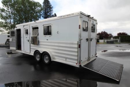 Used 2020 Featherlite 7'6" Tall & Wide Warmblood- XL Tack Room - Many Features! 3 Horse Trailer