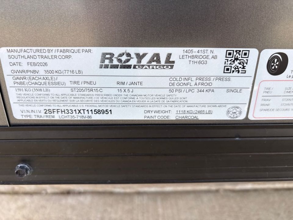 New 2026 SOUTHLAND TRAILER CORP. LCHT35-718V-86R Cargo / Enclosed Trailer