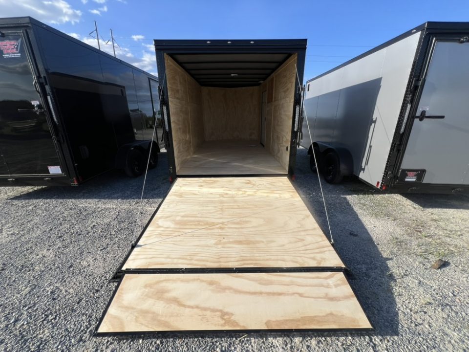 New 2026 Titanium 7x14 TA Enclosed Cargo Trailer Charcoal Polycore Blackout Package