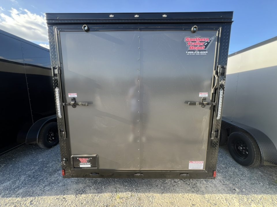 New 2026 Titanium 7x14 TA Enclosed Cargo Trailer Charcoal Polycore Blackout Package