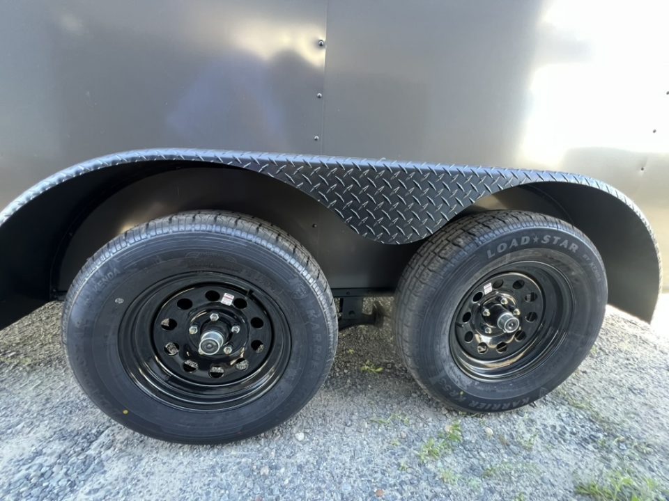 New 2026 Titanium 7x14 TA Enclosed Cargo Trailer Charcoal Polycore Blackout Package