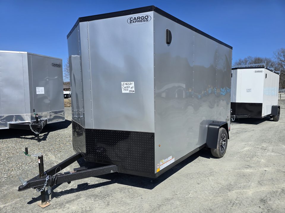 New 2026 Cargo Express 7x12 3.5K Enclosed Trailer- 7' Interior Height- Ramp Door- Blackout Trim- Black Aluminum Wheels- 24" OC Floor Walls and Roof