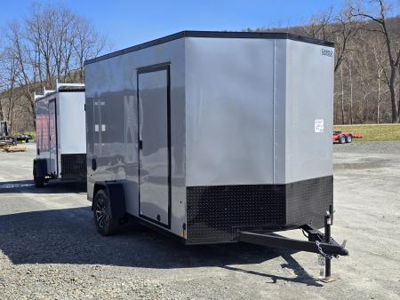 New 2026 Cargo Express 7x12 3.5K Enclosed Trailer- 7' Interior Height- Ramp Door- Blackout Trim- Black Aluminum Wheels- 24" OC Floor Walls and Roof