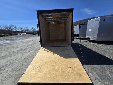 New 2026 Cargo Express 7x12 3.5K Enclosed Trailer- 7' Interior Height- Ramp Door- Blackout Trim- Black Aluminum Wheels- 24" OC Floor Walls and Roof