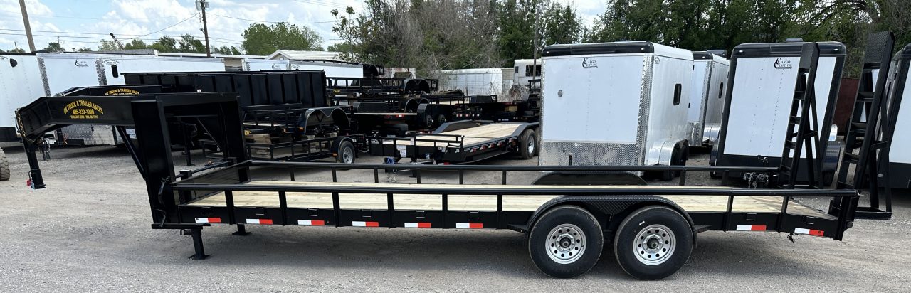 New 2026 Road Boss 83x24 Gooseneck Lowstyle Pipe rail, Stand Ups & 8ks Equipment Trailer